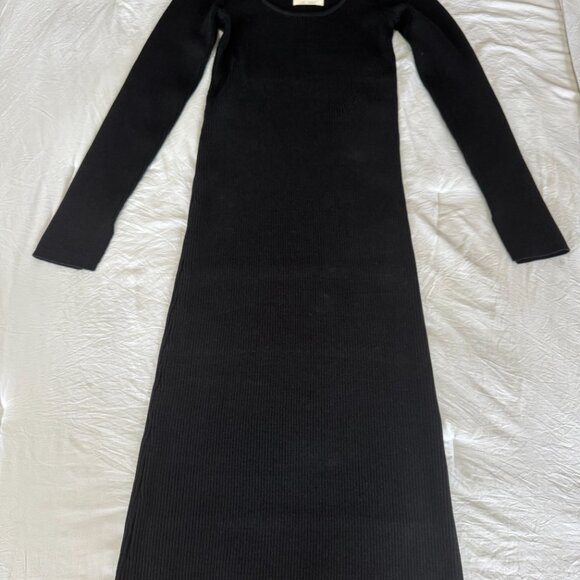 OAK + FORT Black Maxi Sweater Dress With Tags - Picture 6 of 7